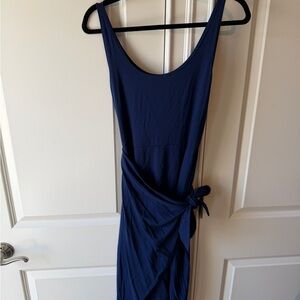 Reformation Kaila Women's Navy Wrap Tie Dress